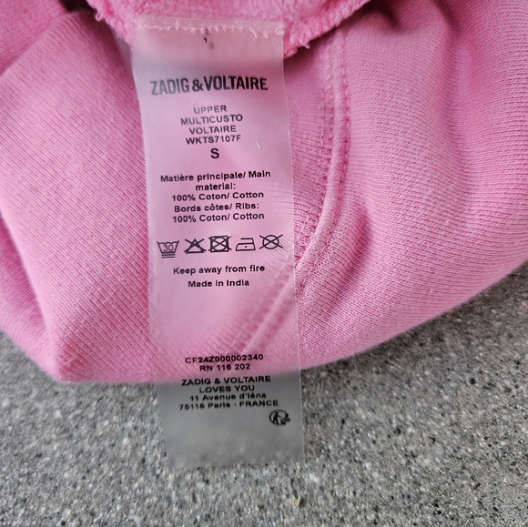 SUPER Rare Zadig & Voltaire Smiley Graphic Sweater Pink Small Like New - Picture 9 of 10